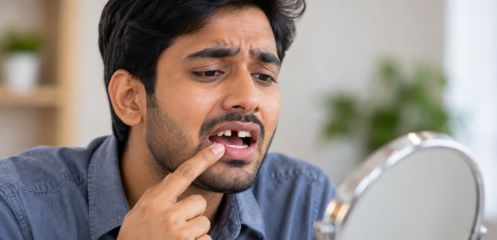 Speech changes due to missing teeth